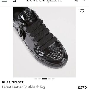 Kurt Geiger Black Patent Leather Sneakers